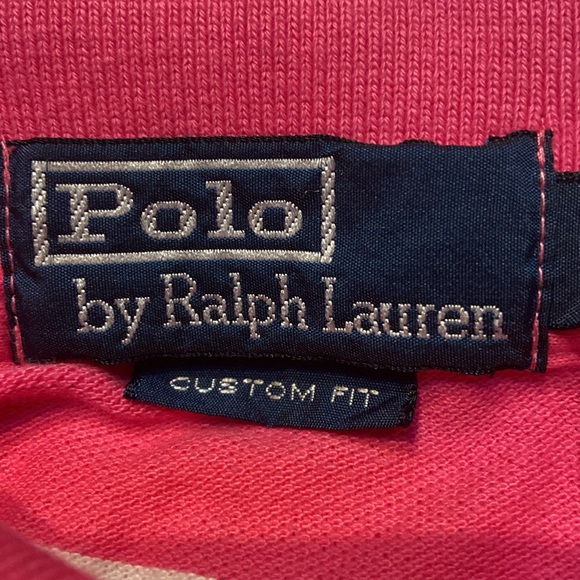POLO By RALPH LAUREN NWT Size M Customer Fit 2 Button Polo Pink & White - Picture 6 of 7
